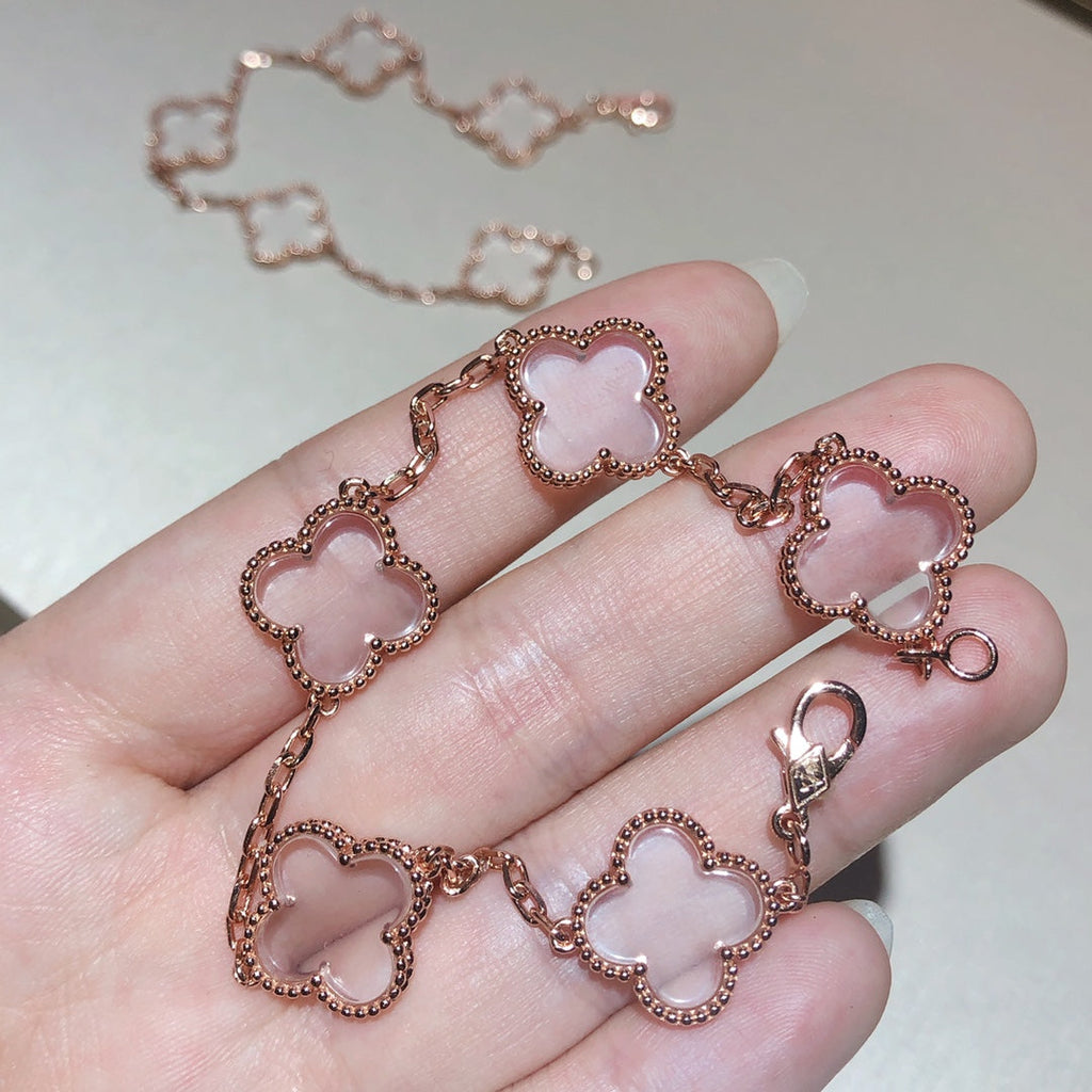 [Lumi]Neues CLOVER 5 MOTIF ROCK CRYSTAL ARMBAND