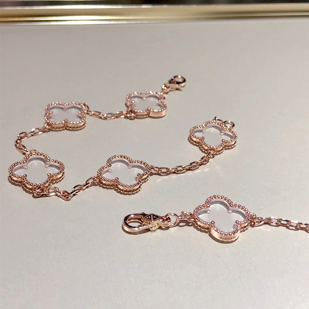 [Lumi]Neues CLOVER 5 MOTIF ROCK CRYSTAL ARMBAND