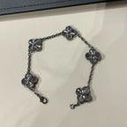 [Lumi]Neues schwarzes Armband mit Kleeblattmotiv (5 Motive)