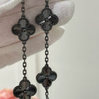 [Lumi]Neues schwarzes Armband mit Kleeblattmotiv (5 Motive)