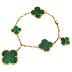 Lumi® Magisches Kleeblatt Malachit Gold Armband mit 5 Motiven