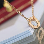 Lumi® LOVE Halskette, verstellbar, Roségold, 2 Diamanten 