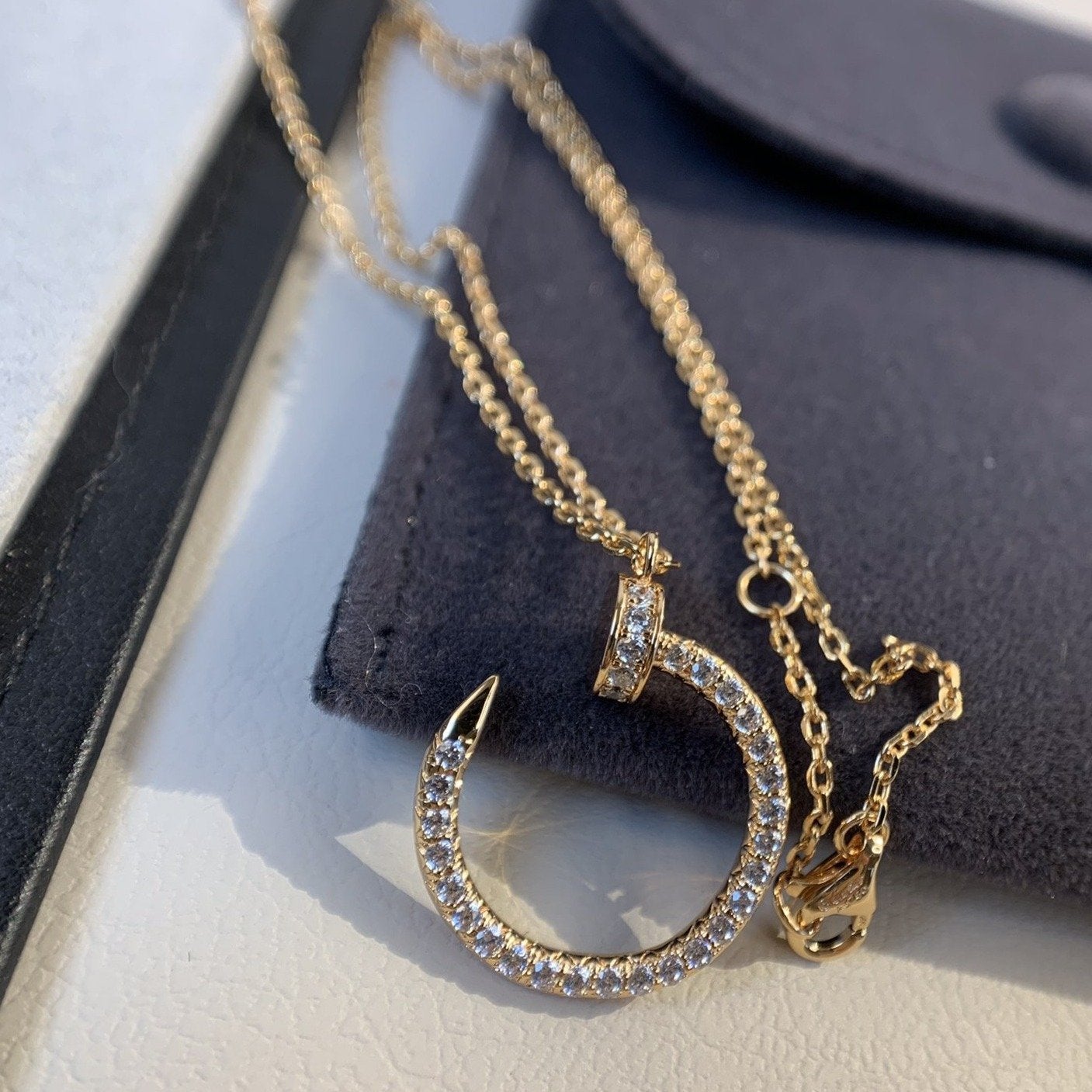 ¡®Lumi¡¯JUSTE NECKLACE PINK GOLD DIAMONDS