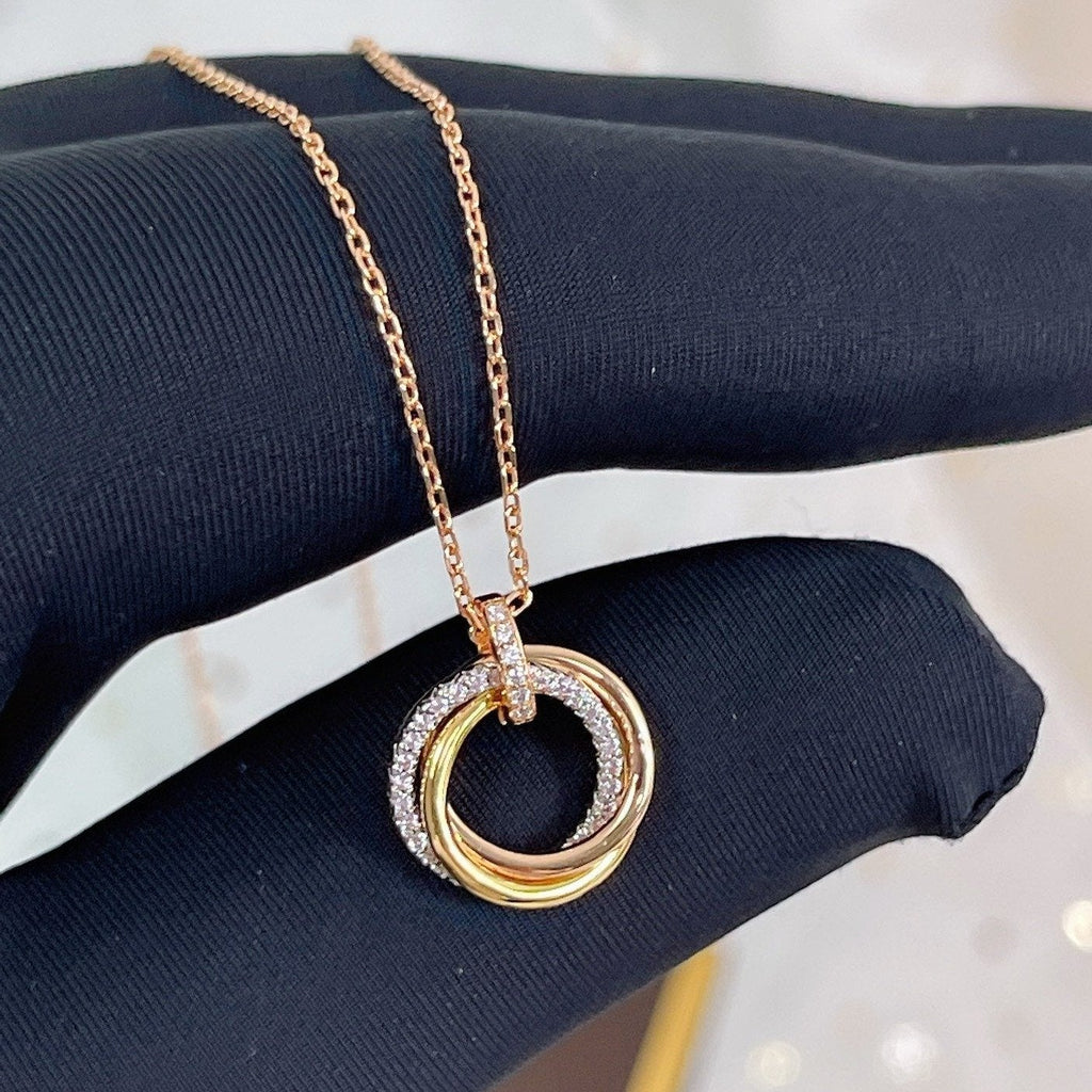 Lumi® Trinity Halskette Silber Gold Roségold Diamanten 