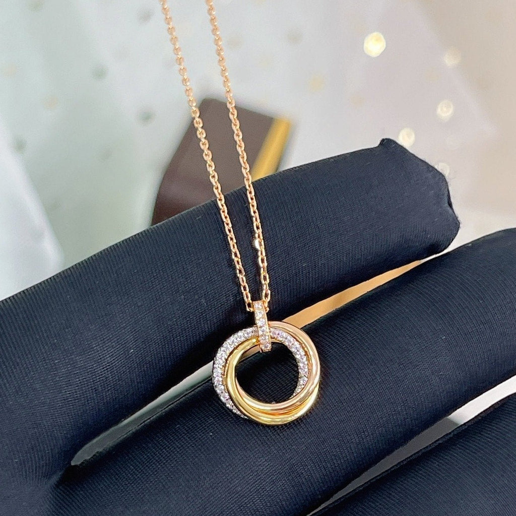 Lumi® Trinity Halskette Silber Gold Roségold Diamanten 