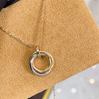 Lumi® Trinity Halskette Silber Gold Roségold Diamanten 