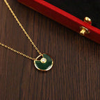 ¡®Lumi¡¯AMULETTE GOLD MALACHIT-HALSKETTE