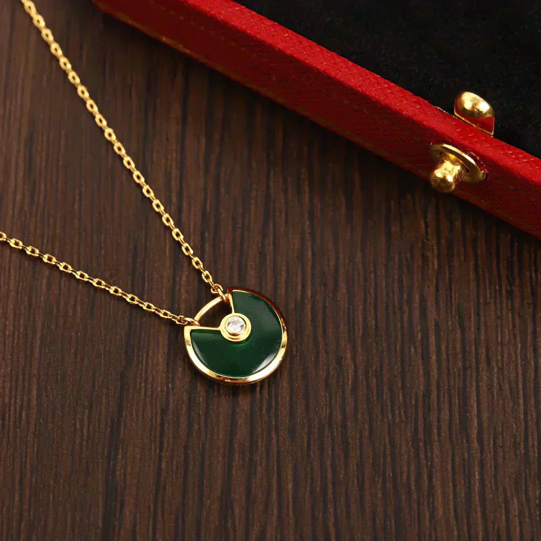 ¡®Lumi¡¯AMULETTE GOLD MALACHITE NECKLACE