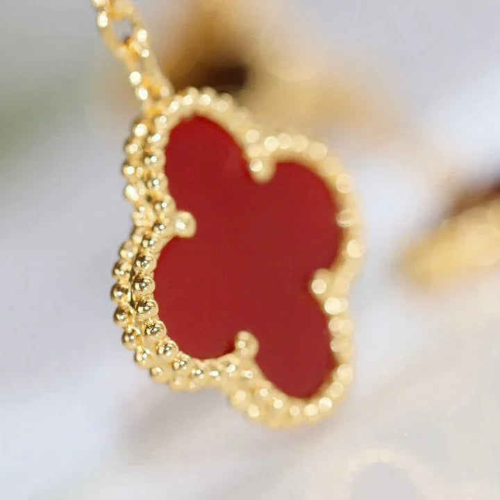 Lumi® CLOVER 2 MOTIF TIGER EYE CARNELIAN EARRINGS