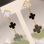 Lumi® Kleeblatt-Ohrringe Gold Onyx Perlmutt 3 Motive 