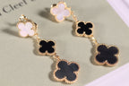 Lumi® Kleeblatt-Ohrringe Gold Onyx Perlmutt 3 Motive 