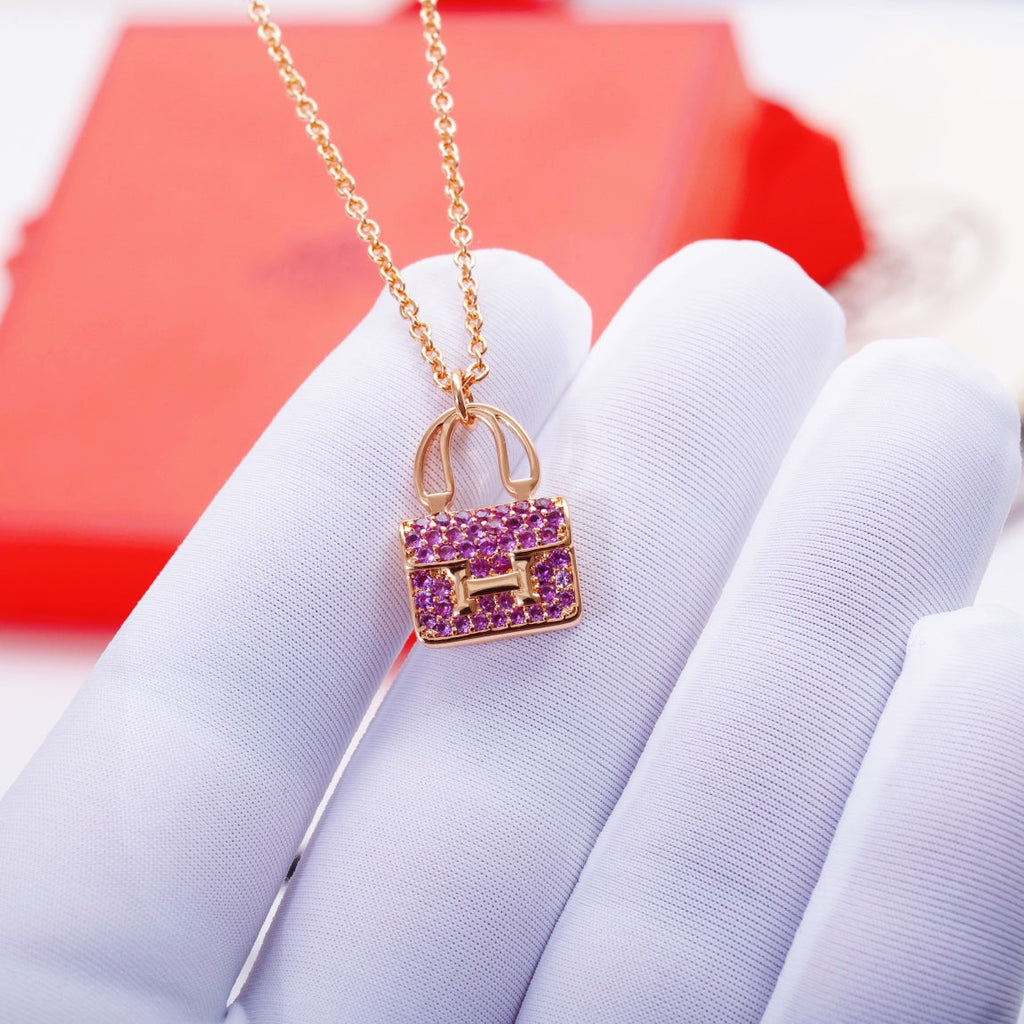 Lumi CONSTANCE Anhänger Lila Diamantkette
