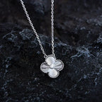Lumi® CLOVER 15MM DIAMANT-LASER-HALSKETTE SILBER