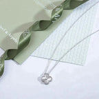 Lumi® CLOVER 15MM DIAMANT-LASER-HALSKETTE SILBER