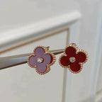 Lumi® CLOVER MEDIUM 1 MOTIFS CARNELIAN DIAMOND Ohrringe
