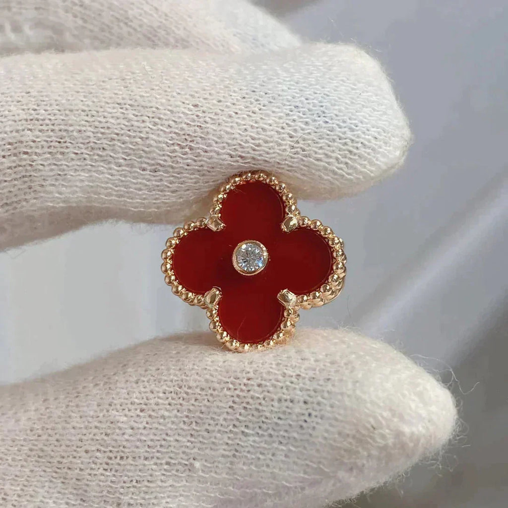 Lumi® CLOVER MEDIUM 1 MOTIFS CARNELIAN DIAMOND Ohrringe