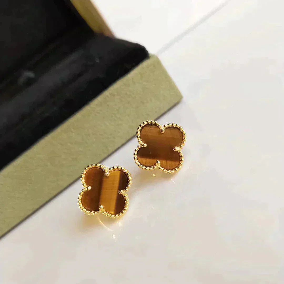 Lumi® CLOVER MEDIUM 1 MOTIFS TIGER EYE OHREN