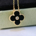 Lumi® CLOVER 15MM DIAMANT-ONYX-HALSKETTE