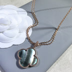 Lumi® CLOVER 25MM GOLD DARK MOP BIG CLOVER NECKLACE