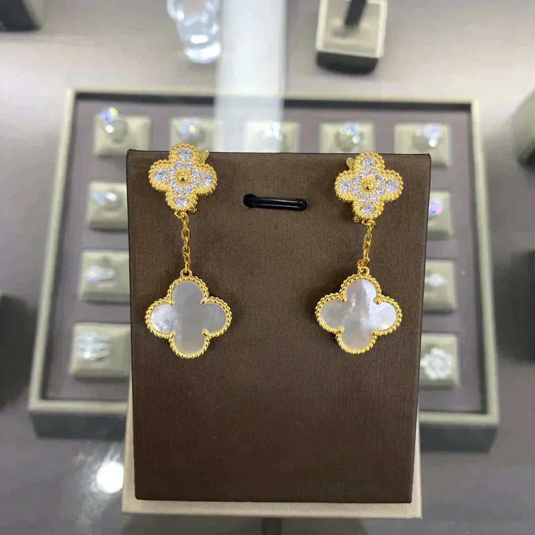 ¡®Lumi¡¯CLOVER  2 MOTIFS  DIAMOND  EARRINGS (MULTIPLE CHOICESç´