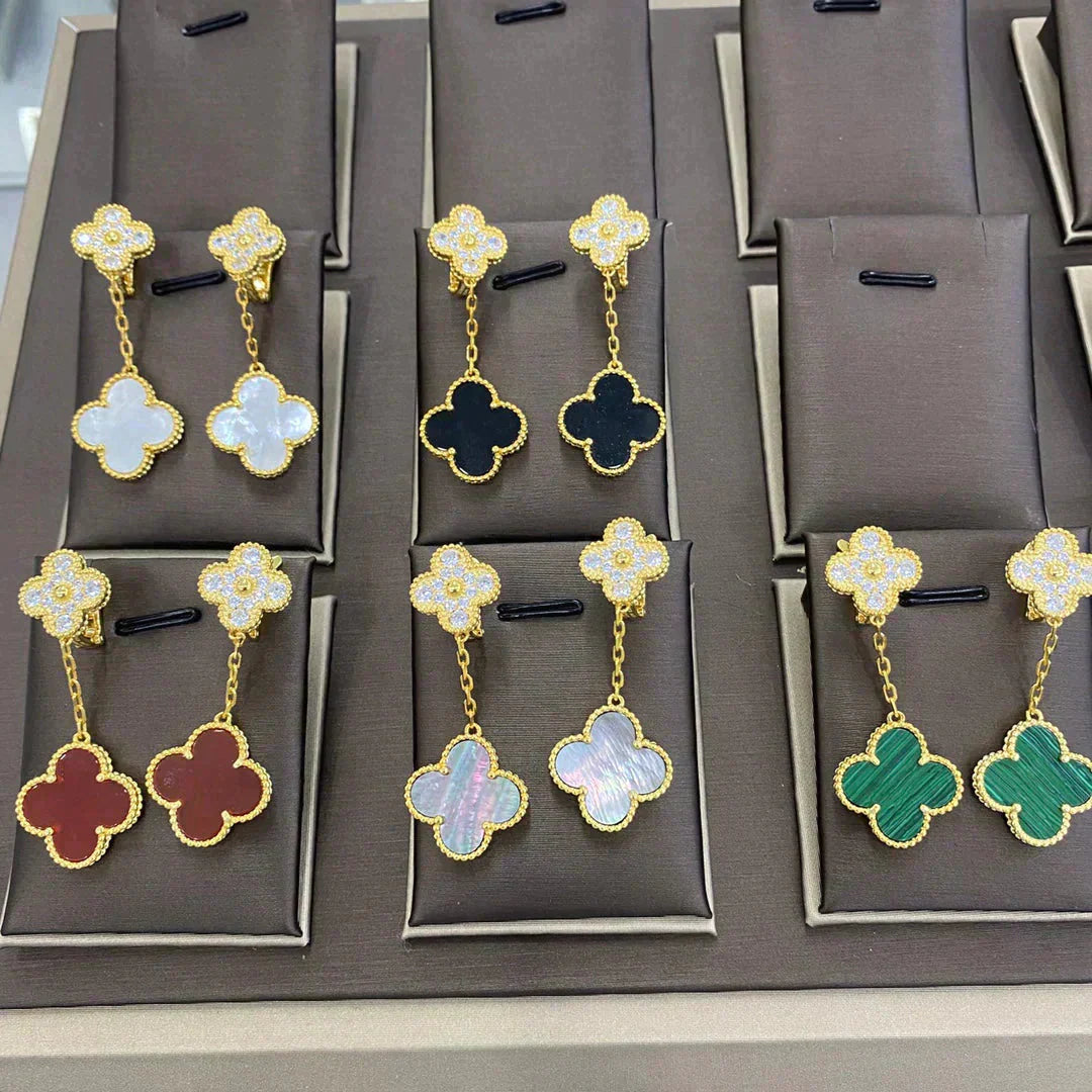 ¡®Lumi¡¯CLOVER 2 MOTIFS DIAMOND EARRINGS (MULTIPLE CHOICESç´