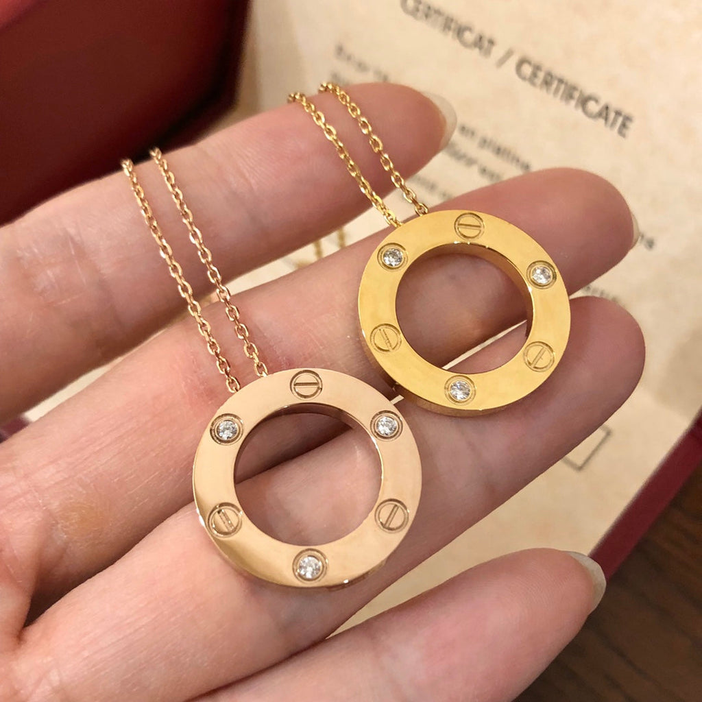 Lumi® LOVE-Halskette, 16 mm, 3 Diamanten