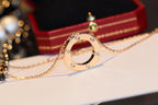 Lumi® LOVE Halskette, 16 mm, 6 Diamanten, Roségold