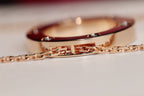 Lumi® LOVE Halskette, 16 mm, 6 Diamanten, Roségold