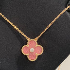 Lumi® CLOVER 15MM DIAMANT-RHODONITT-HALSKETTE