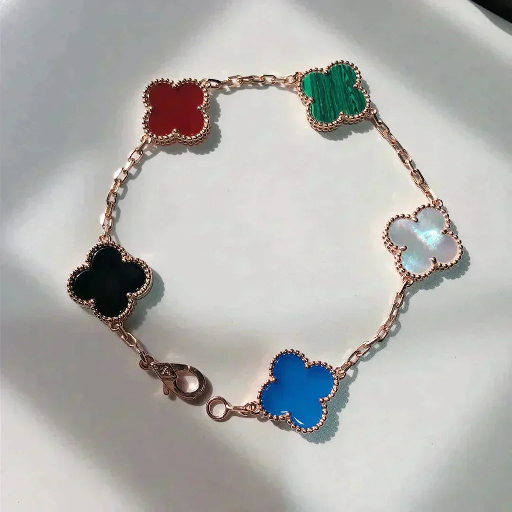 [Lumi jewelry]CLOVER 5 MOTIFS MULTICOLOR BRACELET