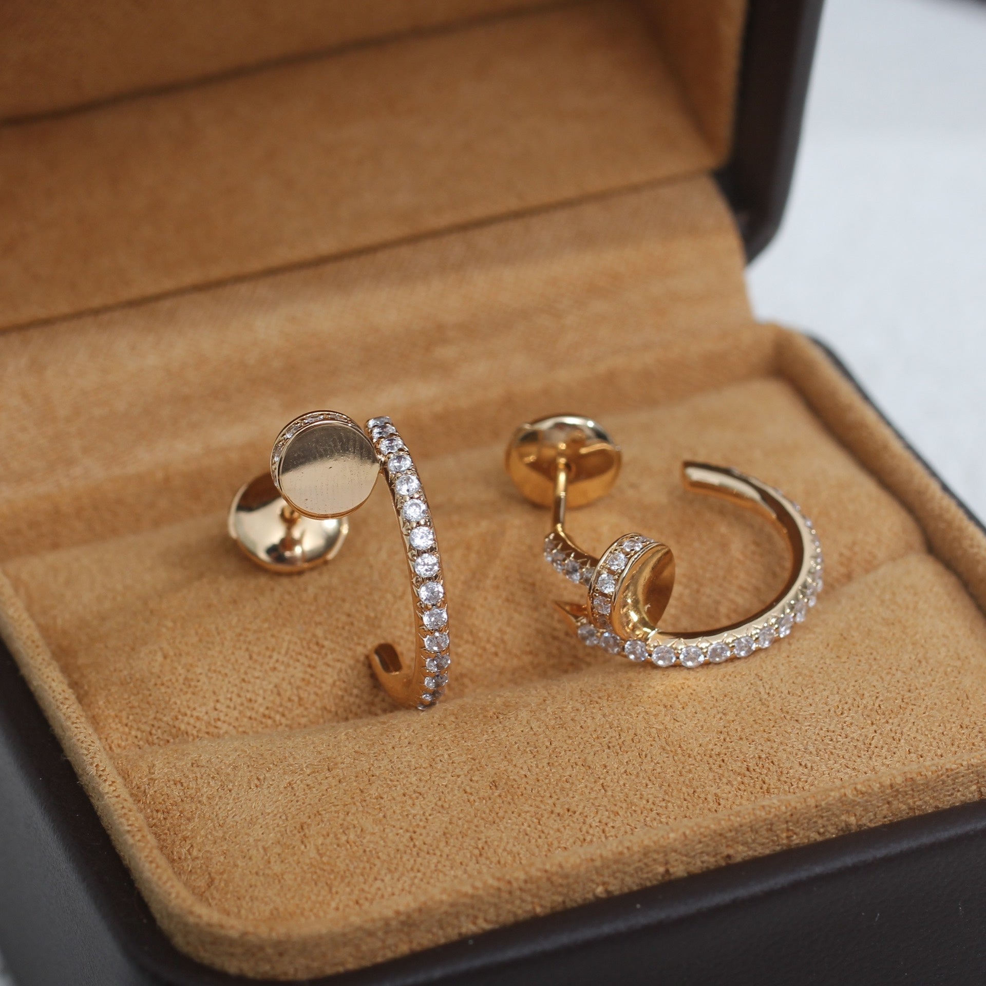 ¡®Lumi¡¯JUSTE EARRINGS 12.75MM PINK GOLD DIAMOND