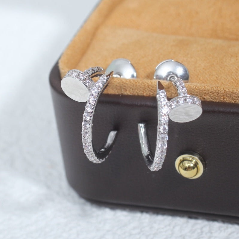 ¡®Lumi¡¯JUSTE EARRINGS 12.75MM SILVER DIAMOND