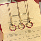 Lumi Juste Halskette Gold Rote Diamanten