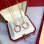 Lumi Juste Halskette Gold Rote Diamanten