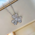 Lumi® Kleeblatt-Diamantkette Silber