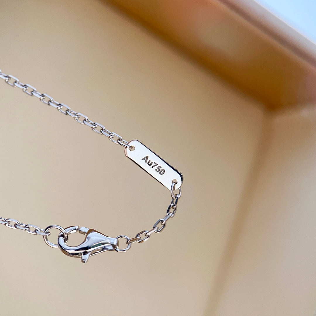 Lumi® Kleeblatt-Diamantkette Silber