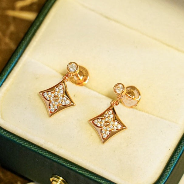 Lumi® Stern-Diamanten-Ohrringe Gold