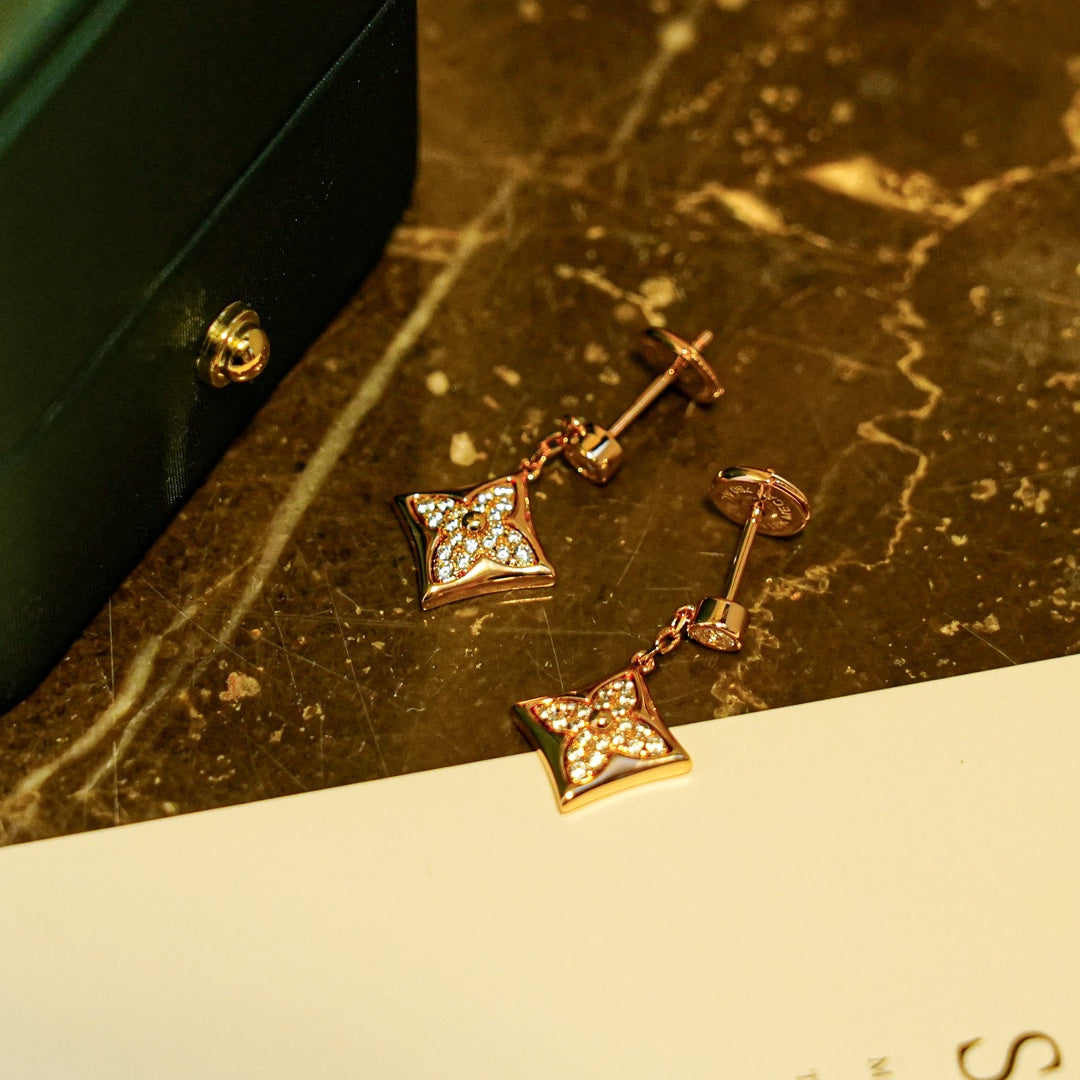 Lumi® Stern-Diamanten-Ohrringe Gold