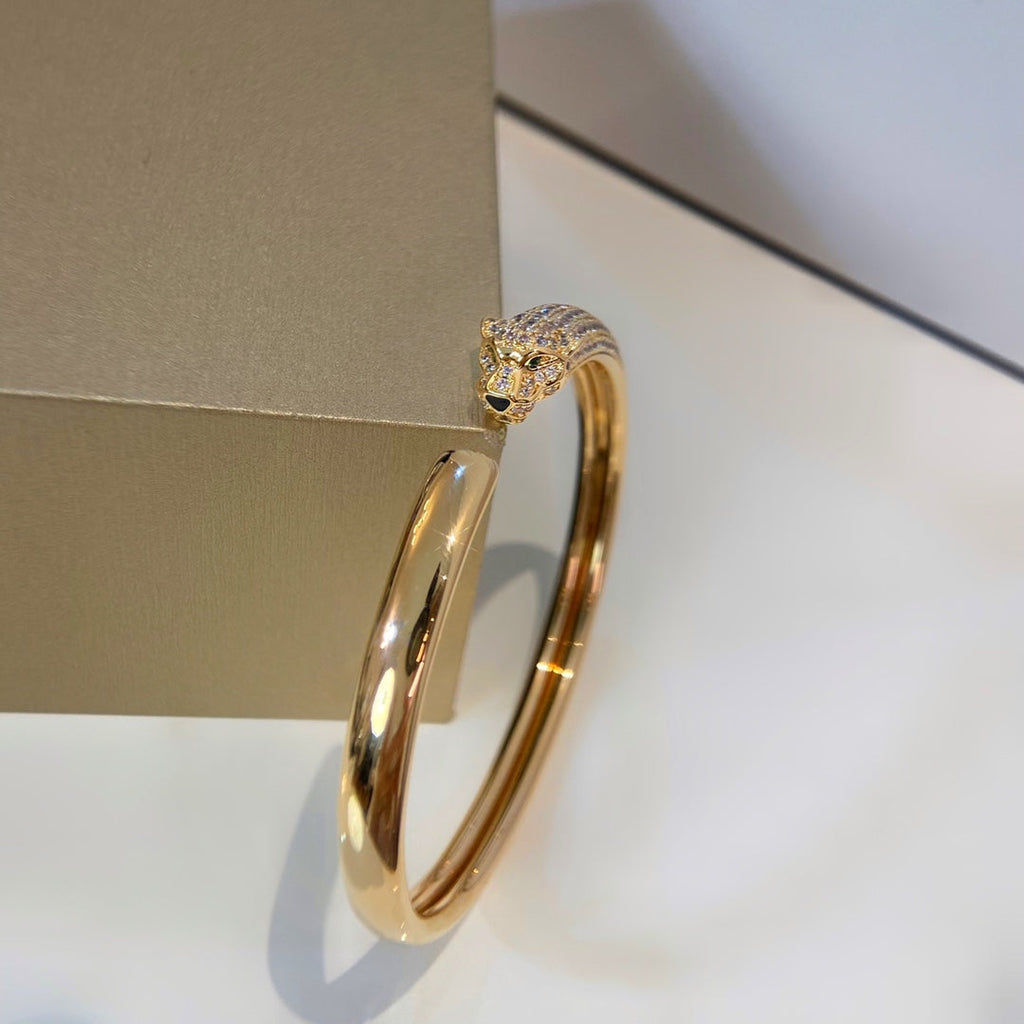 LumiPanthere Gold Diamond offenes Armband