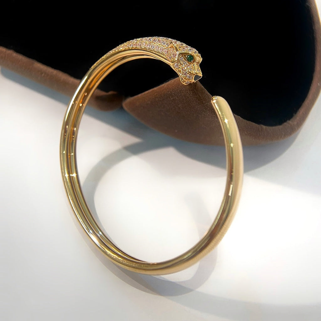 LumiPanthere Gold Diamond offenes Armband