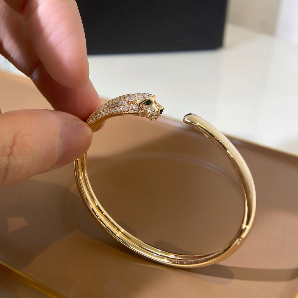 LumiPanthere Gold Diamond offenes Armband