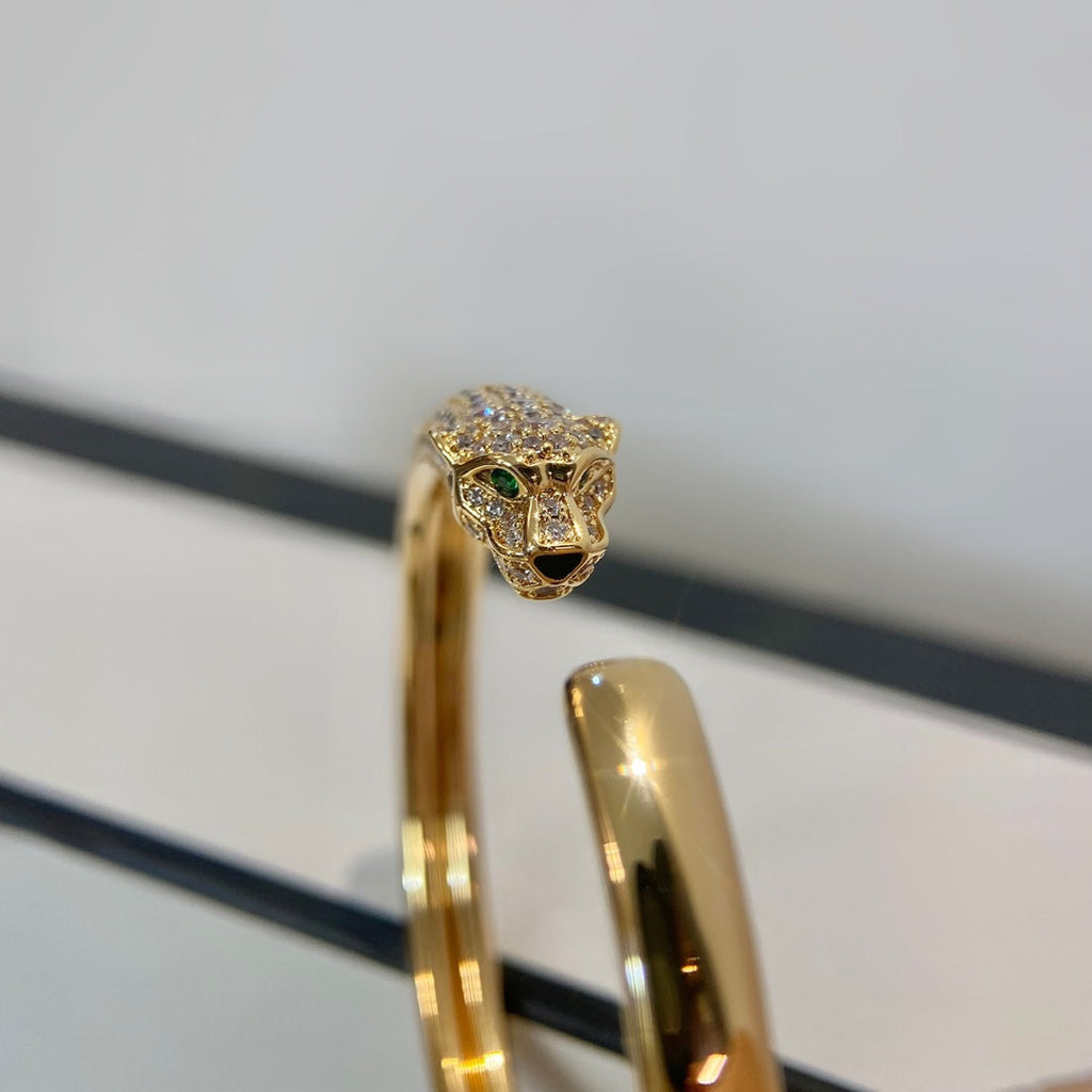 LumiPanthere Gold Diamond offenes Armband