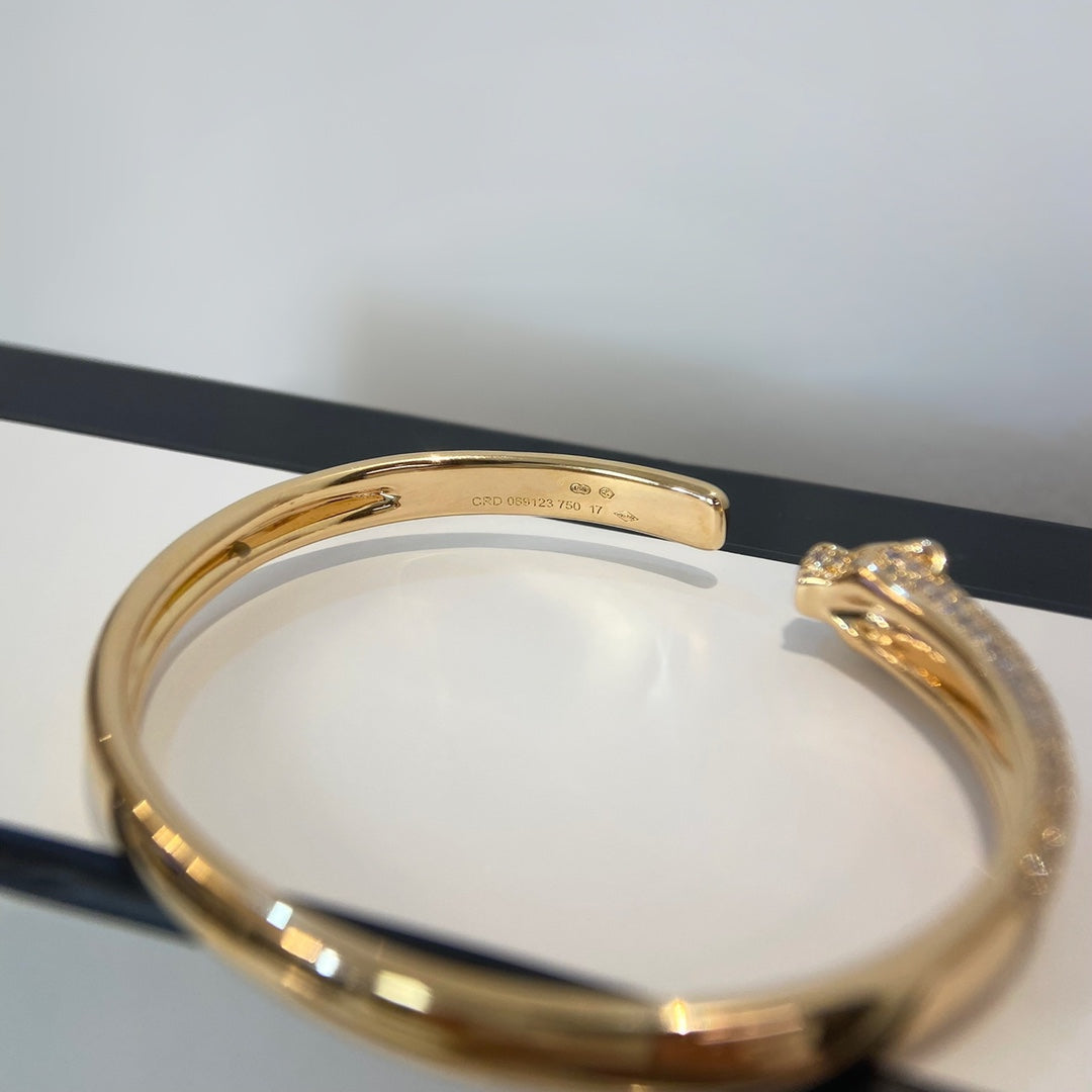 LumiPanthere Gold Diamond offenes Armband