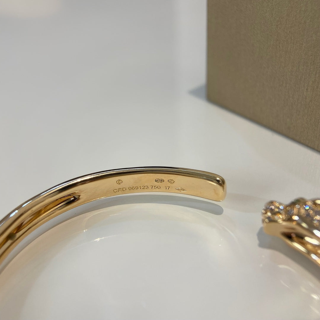 LumiPanthere Gold Diamond offenes Armband