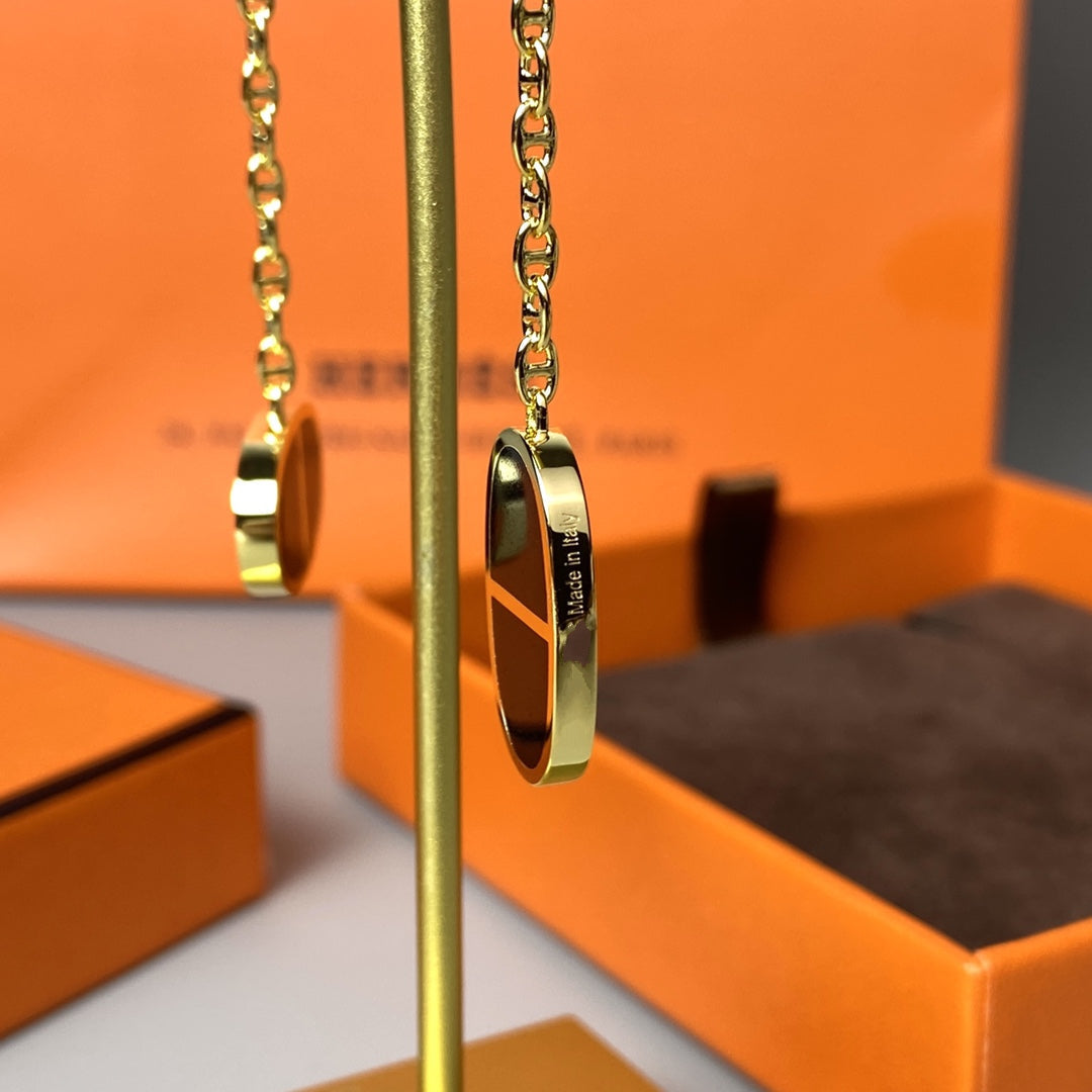 ¡®Lumi¡¯CHAINE VERSO BLACK CERAMIC EARRINGS