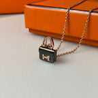 Lumi CONSTANCE SCHWARZER ANHÄNGER ROSÉGOLD KETTE
