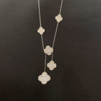 Lumi® Kleeblatt-Halskette mit 5 Motiven aus Silber und Diamanten