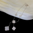 Lumi® Kleeblatt-Halskette mit 5 Motiven aus Silber und Diamanten