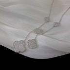 Lumi® Kleeblatt-Halskette mit 5 Motiven aus Silber und Diamanten