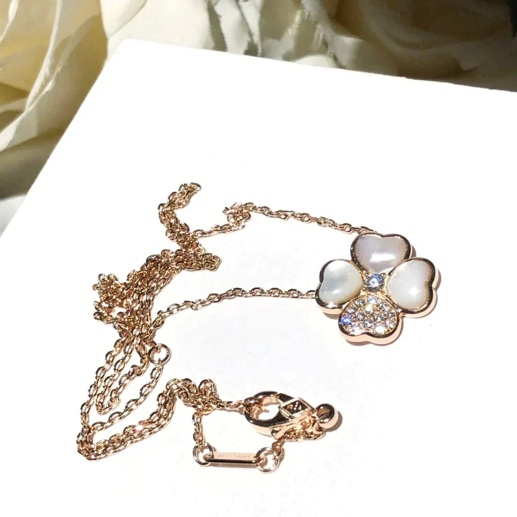 ¡®Lumi¡¯CLOVER MOP DIAMOND ROSE GOLD NECKLACE